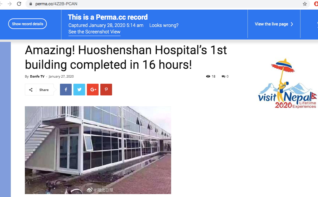 Screenshot der irreführenden Meldung